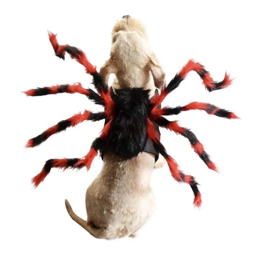 Pet Dress Up Costume Plush Furry Giant Spider Bug Puppy Dog Cat Halloween Small